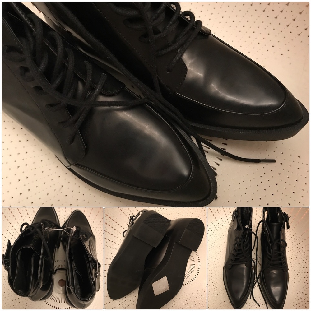 Urban Outfitters Buckle Lace Up Low Cut Boots - Picture 4 of 5